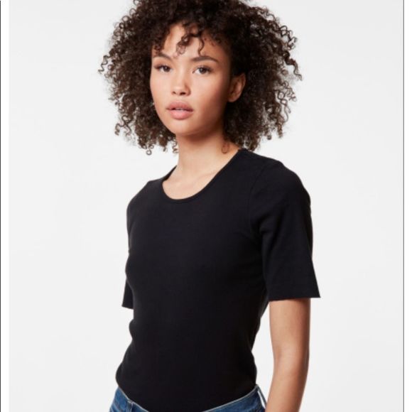 J Brand French Girl Short Sleeve Tee Black - M - Picture 1 of 8